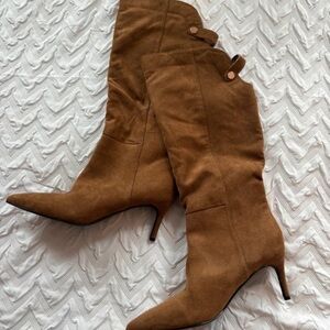 Boohoo Brown Heeled Boots for Women